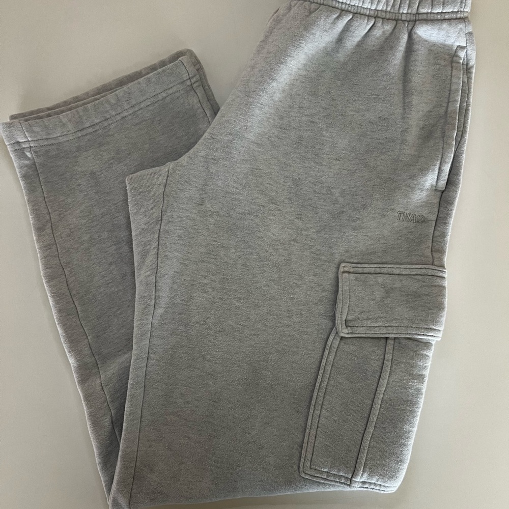 Aritzia TNA Light Gray Cargo Pants for Women